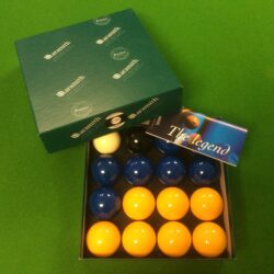 Blue and Yellow pool balls for English 8 Ball.